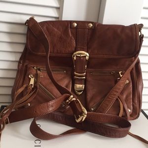 Brown crossbody with Gold Hardware